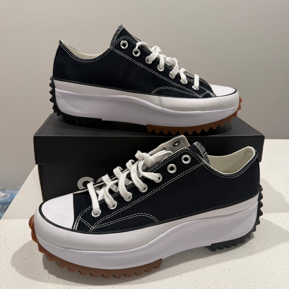 Converse Run Star Hike Ox Black White Gum Platform Sneakers Mens 10 W 11.5